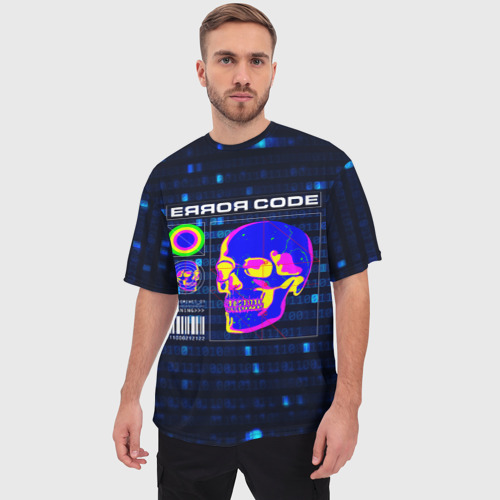 Мужская футболка oversize 3D Error code: Hacker Хакер программист, цвет 3D печать - фото 3