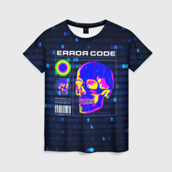 Женская футболка 3D Error code: Hacker Хакер программист