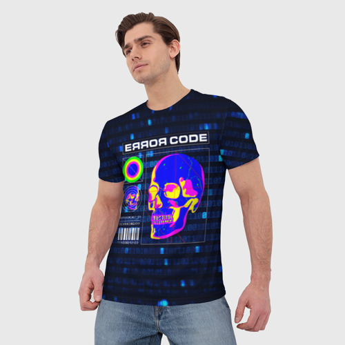 Мужская футболка 3D Error code: Hacker Хакер программист, цвет 3D печать - фото 3