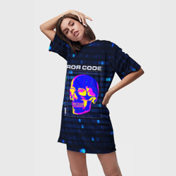 Платье-футболка 3D Error code: Hacker Хакер программист - фото 2
