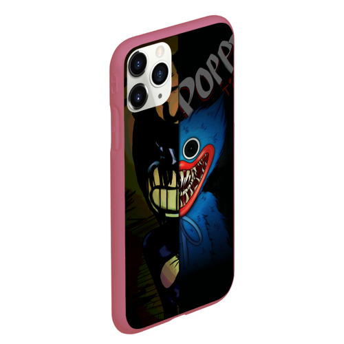 Чехол для iPhone 11 Pro Max матовый Poppy Playtime bendy and the Ink machine, цвет малиновый - фото 3