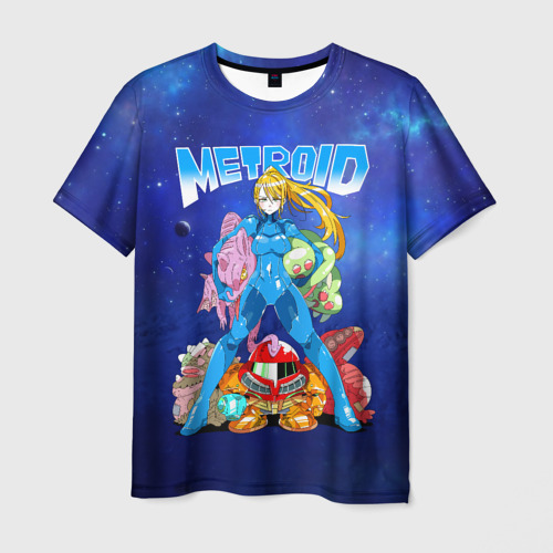 Мужская футболка с принтом Metroid Dread - Самус Аран, вид спереди №1
