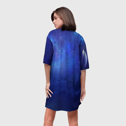 Платье с принтом Metroid Dread - Самус Аран для женщины, вид на модели сзади №2. Цвет основы: белый