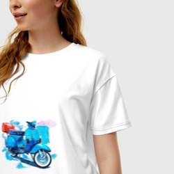 Женская футболка хлопок Oversize Легендарная Vespa - фото 2