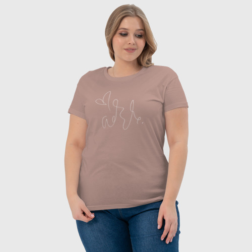 Женская футболка хлопок Adele Автограф. , цвет пыльно-розовый - фото 6