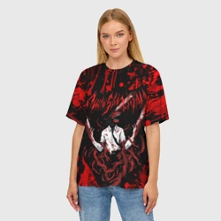 Женская футболка oversize 3D Человек бензопила в крови - фото 2