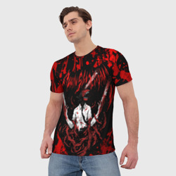 Мужская футболка 3D Человек бензопила в крови - фото 2
