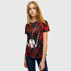 Женская футболка 3D Человек бензопила в крови - фото 2