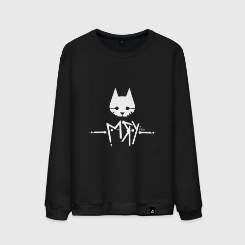 Мужской свитшот хлопок Stray cat game: мяу - meow кот