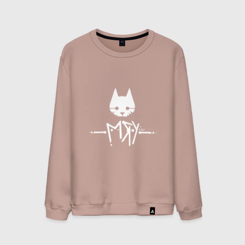 Мужской свитшот хлопок Stray cat game: мяу - meow кот