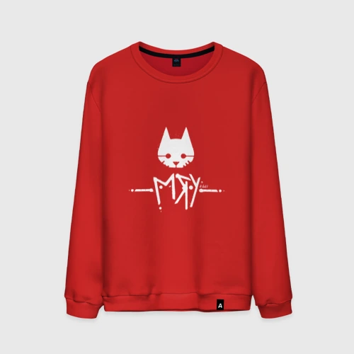 Мужской свитшот хлопок Stray cat game: мяу - meow кот