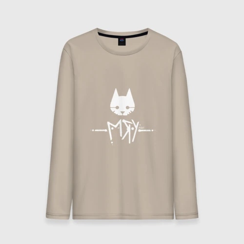 Мужской лонгслив хлопок Stray cat game: мяу - meow кот