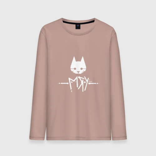 Мужской лонгслив хлопок Stray cat game: мяу - meow кот