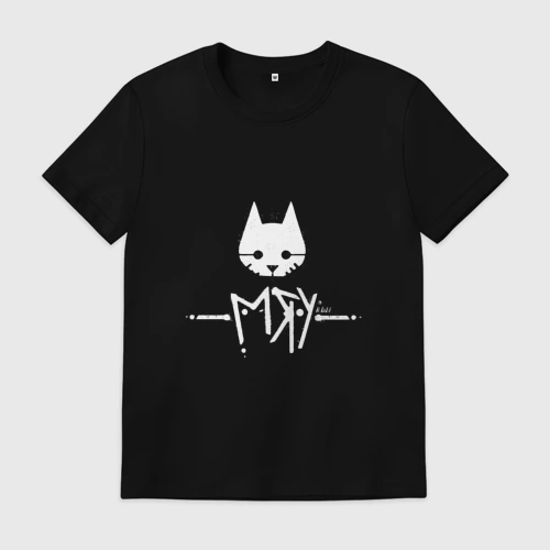 Мужская футболка хлопок Stray cat game: мяу - meow кот
