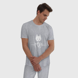 Мужская пижама хлопок Stray cat game: мяу - meow кот - фото 2