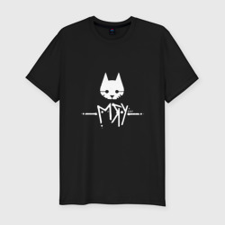 Мужская футболка хлопок Slim Stray cat game: мяу - meow кот