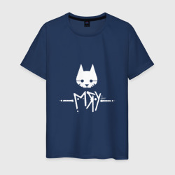 Мужская футболка хлопок Stray cat game: мяу - meow кот