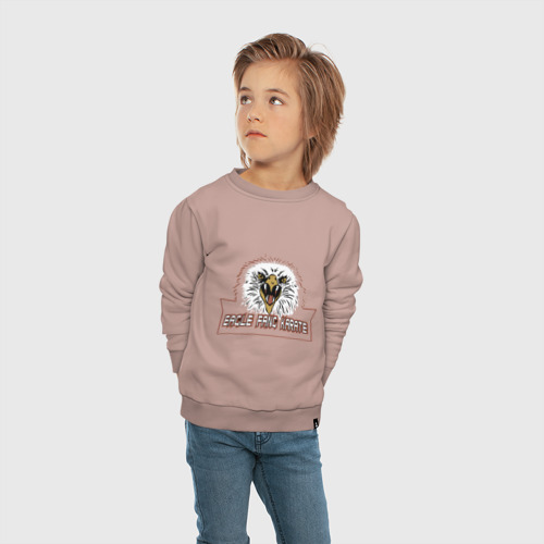 Детский свитшот хлопок Кобра кай орел лого, цвет пыльно-розовый - фото 5