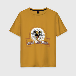 Женская футболка хлопок Oversize Кобра кай орел лого