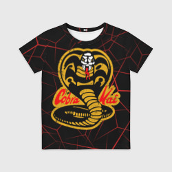 Детская футболка 3D Кобра кай и красный узор