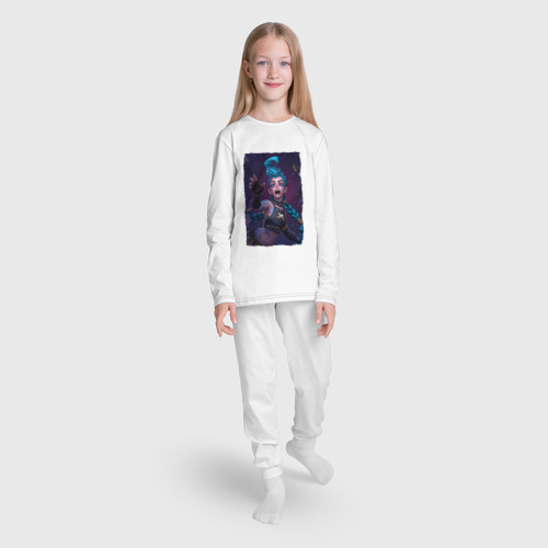 Детская пижама с лонгсливом хлопок Испуганная Паудэр Аркейн, цвет белый - фото 5