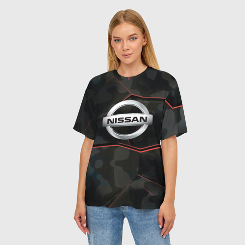 Женская футболка oversize 3D Nissan xtrail, цвет 3D печать - фото 3
