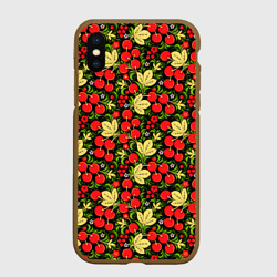 Чехол для iPhone XS Max матовый Черешни хохлома