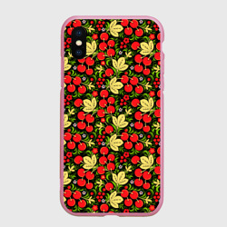 Чехол для iPhone XS Max матовый Черешни хохлома