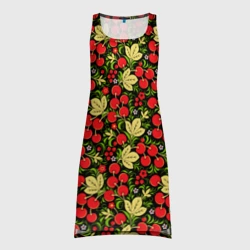 Платье-майка 3D Черешни хохлома