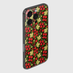 Чехол для iPhone 16 Pro силиконовый с защитой камеры Черешни хохлома - фото 2