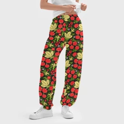 Женские джоггеры оверсайз 3D Черешни хохлома - фото 2