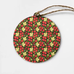 Деревянная игрушка круг Черешни хохлома