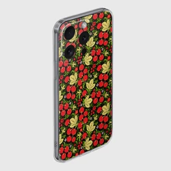 Чехол для iPhone 15 Pro силиконовый с защитой камеры Черешни хохлома - фото 2