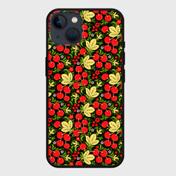 Чехол для iPhone 14 Черешни хохлома