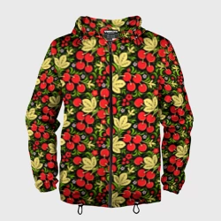 Мужская ветровка 3D Черешни хохлома