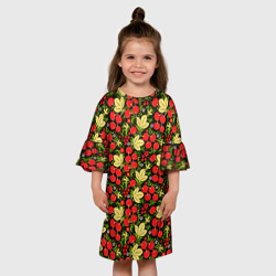 Детское платье 3D Черешни хохлома - фото 2