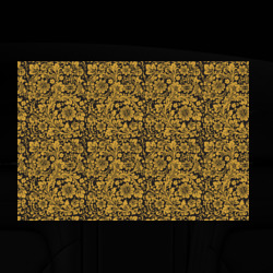 Наклейка с принтом Золотые Цветы хохлома для любого человека, вид спереди №5. Цвет основы: белый