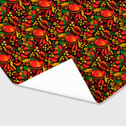 Бумага для упаковки 3D Желтые и красные цветы, птицы и ягоды хохлома - фото 2
