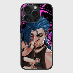 Чехол силиконовый для Apple iPhone 15 Pro матовый Arcane League Of Legends Jinx Паудер