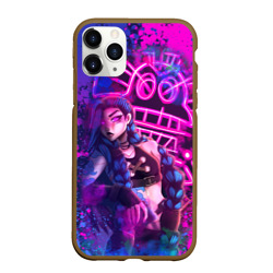 Чехол для iPhone 11 Pro Max матовый League Of Legends Arcane Джинкс неоновая краска