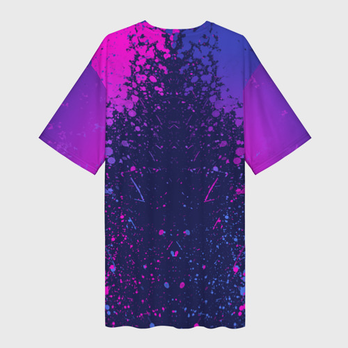 Платье-футболка 3D League Of Legends Arcane Джинкс неоновая краска, цвет 3D печать - фото 2