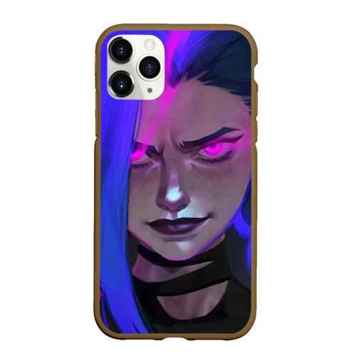 Чехол для iPhone 11 Pro матовый League Of Legends Arcane Джинкс Jinx Powder, цвет коричневый