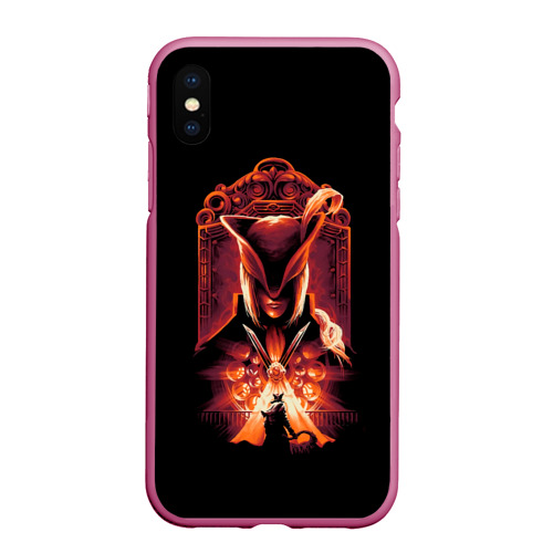 Чехол для iPhone XS Max матовый Лицом к лицу Бладборн, цвет малиновый