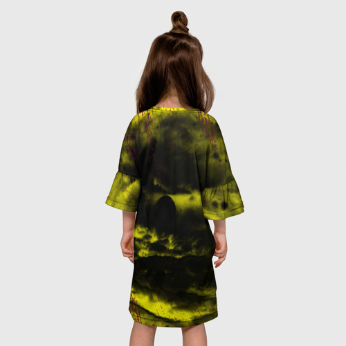 Детское платье 3D с принтом Кобра Кай Царапины, вид сзади #2