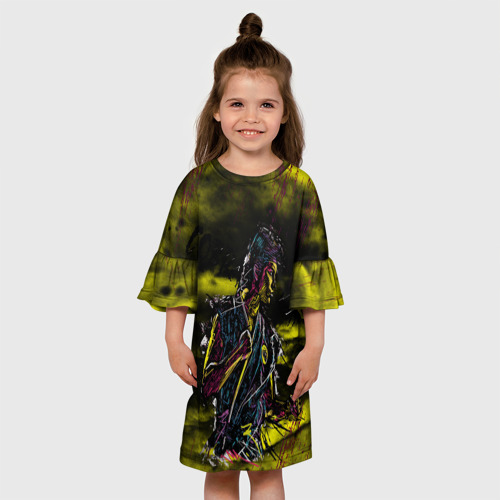 Детское платье 3D с принтом Кобра Кай Царапины, вид сбоку #3