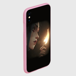 Чехол для iPhone XS Max матовый Arcane - League Of Legends Jinx с огнем - фото 2