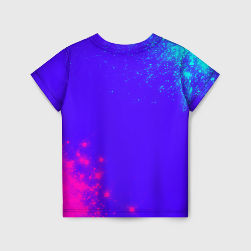 Детская футболка 3D с принтом STRAY + Краски, вид сзади #1