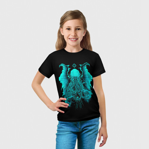 Детская футболка 3D Бирюзовый Ктулху, цвет 3D печать - фото 5