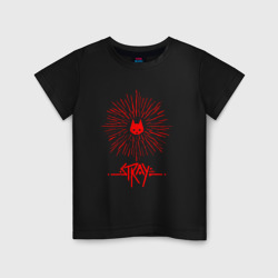 Детская футболка хлопок Stray red logo