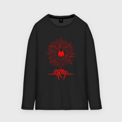 Мужской лонгслив oversize хлопок Stray red logo